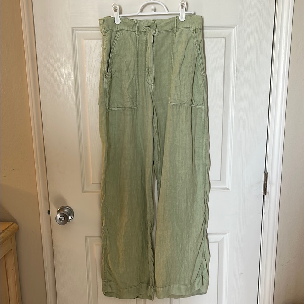 Zara Green Wide-Leg Pants